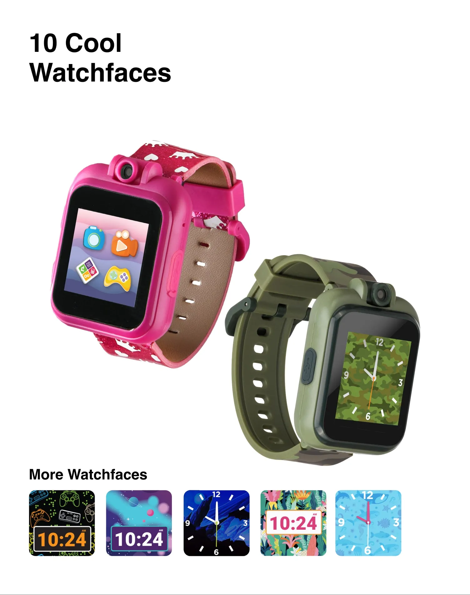 PlayZoom Kids Smartwatch with Headphones: Fuchsia Multi with Crown