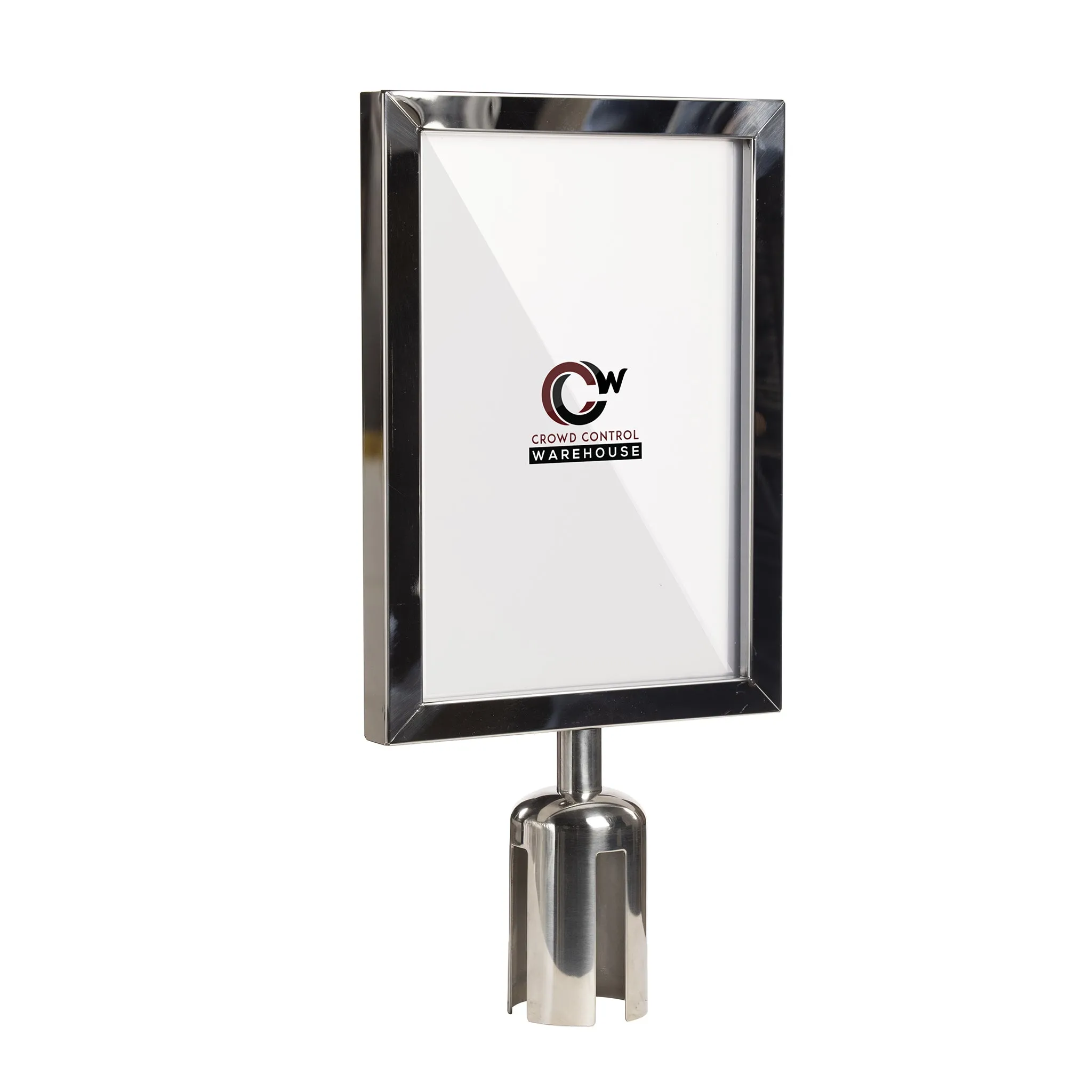 Post Top Sign Frame for CCW Series Retractable Belt Barriers