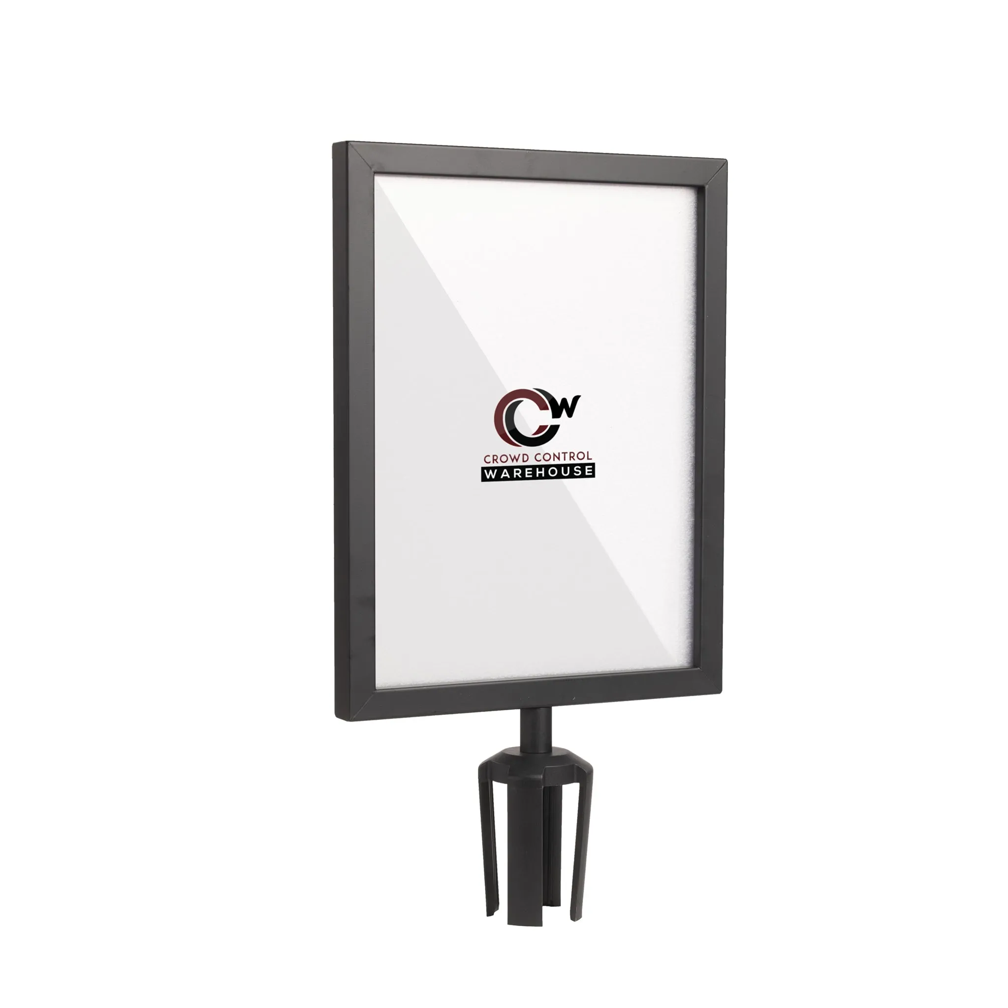 Post Top Sign Frame for CCW Series Retractable Belt Barriers