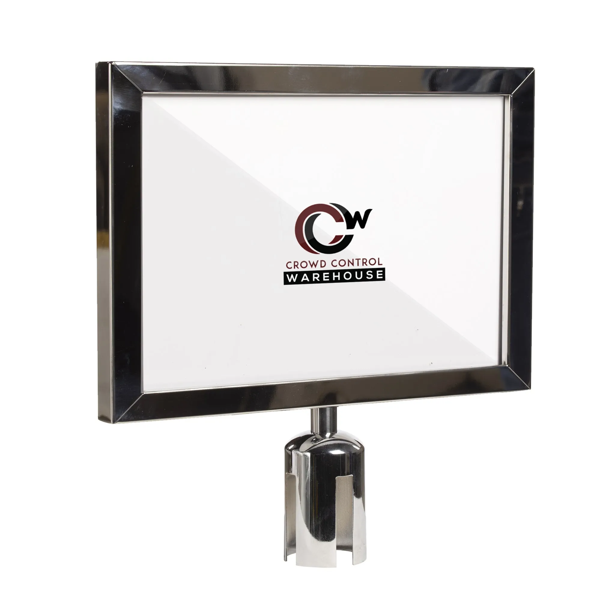 Post Top Sign Frame for CCW Series Retractable Belt Barriers