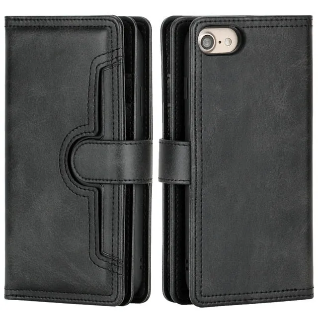 Premium Vegan Leather Wallet Case for iPhone