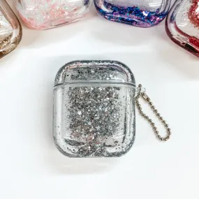 Protective AirPods Case in Silver Sparkle