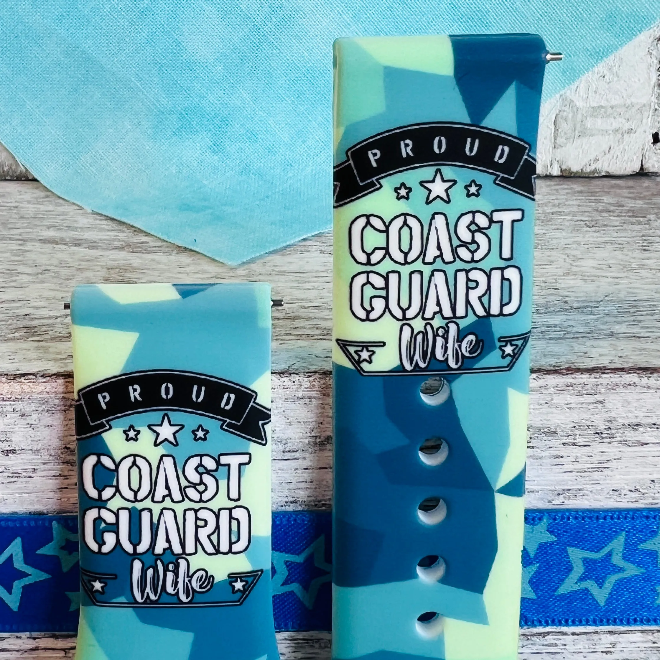 Proud Coast Guard Wife Print Silicone Band For Samsung Watch