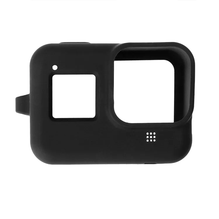 PULUZ Silicone Protective Case Cover with Wrist Strap for GoPro HERO8 Black(Black)