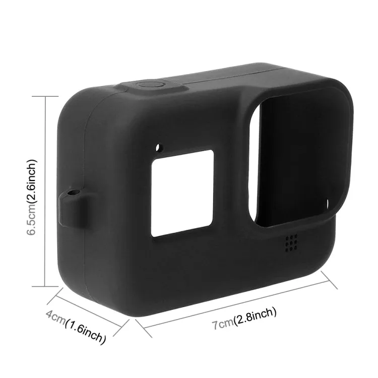 PULUZ Silicone Protective Case Cover with Wrist Strap for GoPro HERO8 Black(Black)