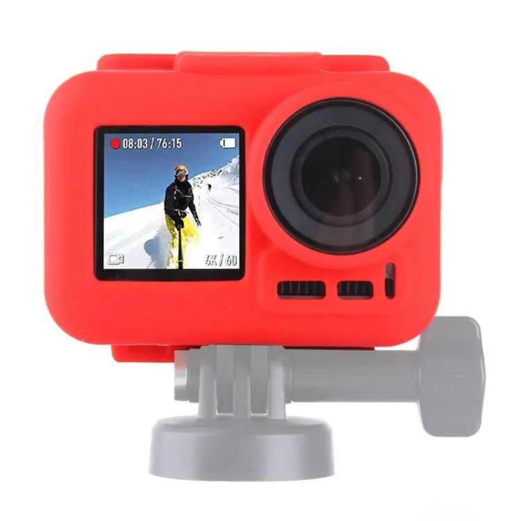 PULUZ Silicone Protective Case for DJI Osmo Action with Frame(Red)