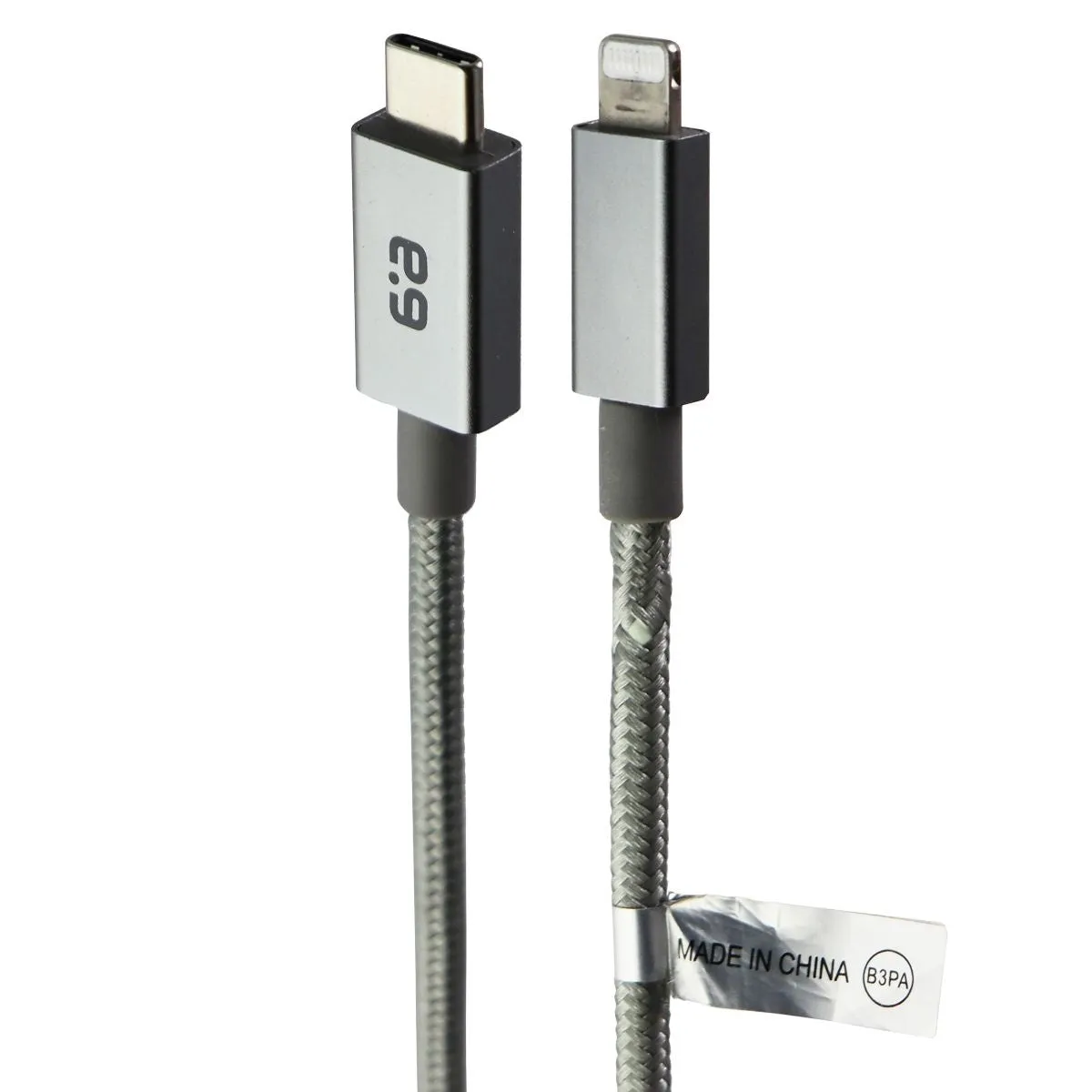 PureGear Braided MFI to USB-C 10ft. Charging Cable - Metallic Space Gray