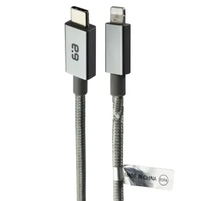 PureGear Braided MFI to USB-C 10ft. Charging Cable - Metallic Space Gray