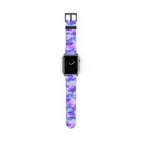 Purple Camo Watch Band, Pink Camo Military Print 38mm/42mm Watch Band For Apple Watches- Made in USA