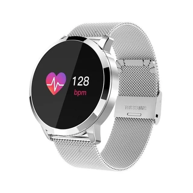 Q8 Smartwatch OLED Color Screen Fitness Tracker Heart Rate Blood Pressure Oxygen