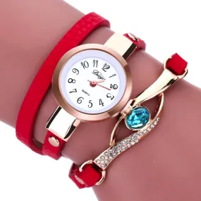 "Leah" Leather Bracelet Strappy watch