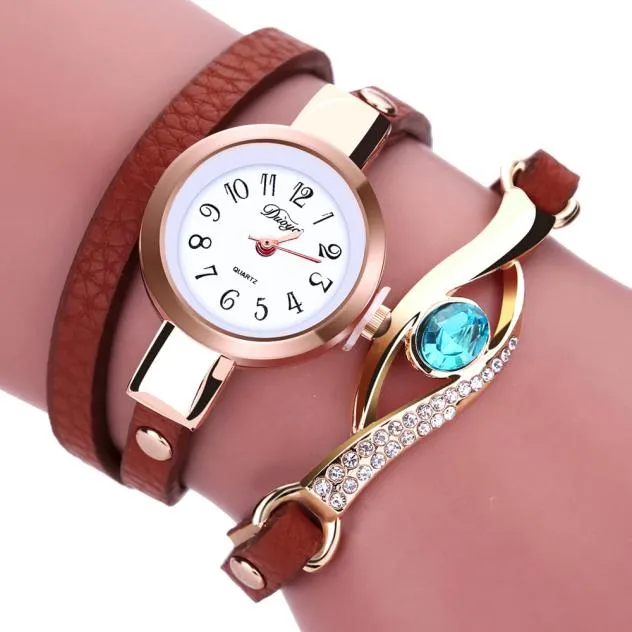 "Leah" Leather Bracelet Strappy watch