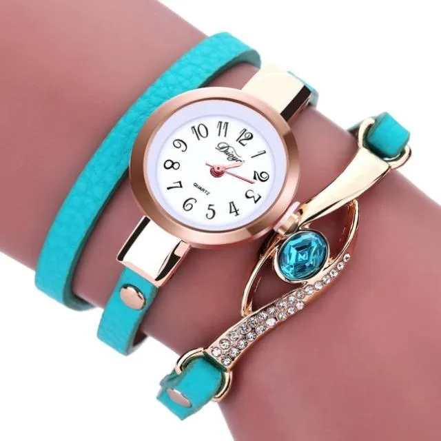 "Leah" Leather Bracelet Strappy watch