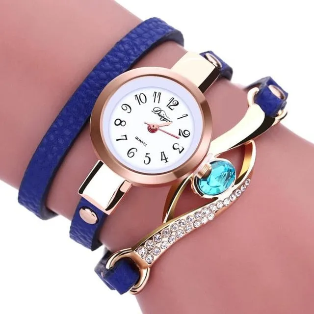 "Leah" Leather Bracelet Strappy watch