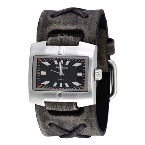 Racing Sport Black Watch with X Distressed Black X Leather Cuff