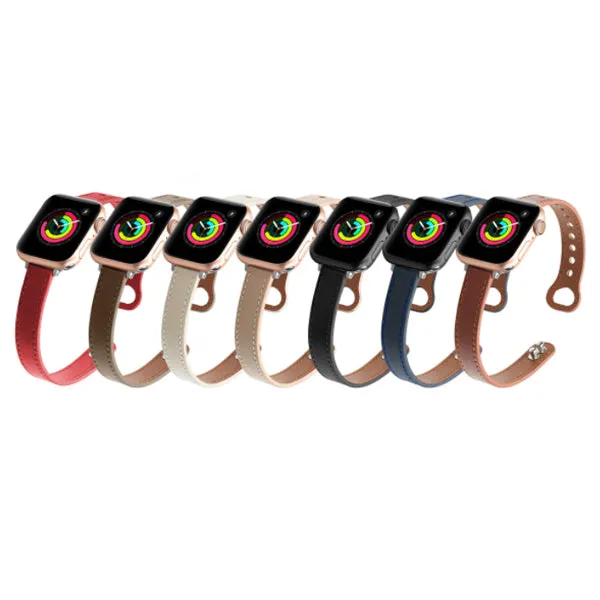 Red Genuine Leather Apple Watch Band (for small wrist) 紅色真皮Apple 錶帶 (適合小手腕) (KCWATCH1056a)