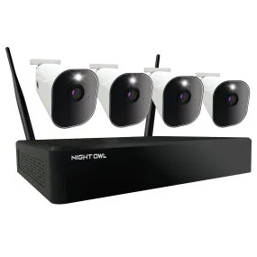 Refurbished 10 Channel 4K Wi-Fi NVR Security System with 1TB Hard Drive and 4 Wire Free 1080p Deterrence Cameras with 2-Way Audio