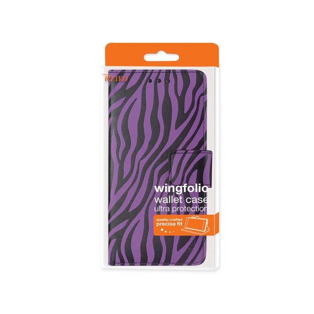 Reiko Wallet Case 3 In 1 For Iphone 6 Plus/ 6S Plus 5.5Inch Zebra Pattern Purple