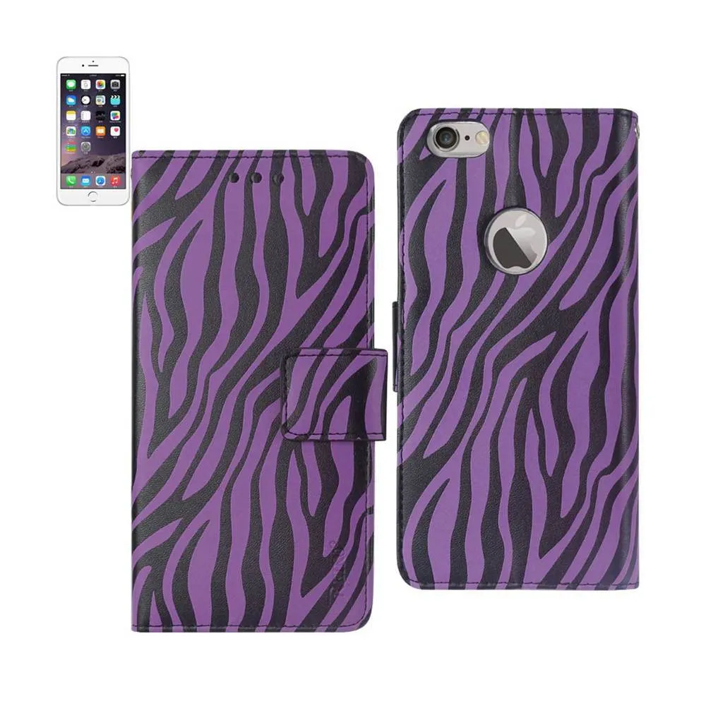 Reiko Wallet Case 3 In 1 For Iphone 6 Plus/ 6S Plus 5.5Inch Zebra Pattern Purple