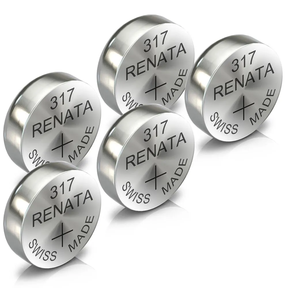 Renata 317 Watch Battery Swiss Made Silver Coin SR516SW 1.55V All Pack