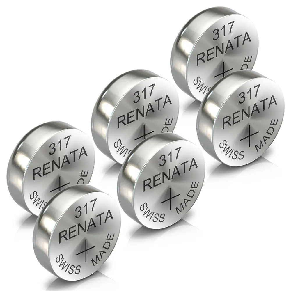 Renata 317 Watch Battery Swiss Made Silver Coin SR516SW 1.55V All Pack