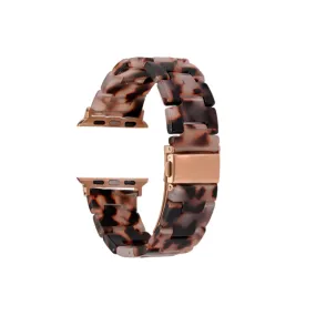 Resin Light Tortoise Strap / Rose Gold Buckle - 38mm, 40mm, 41mm