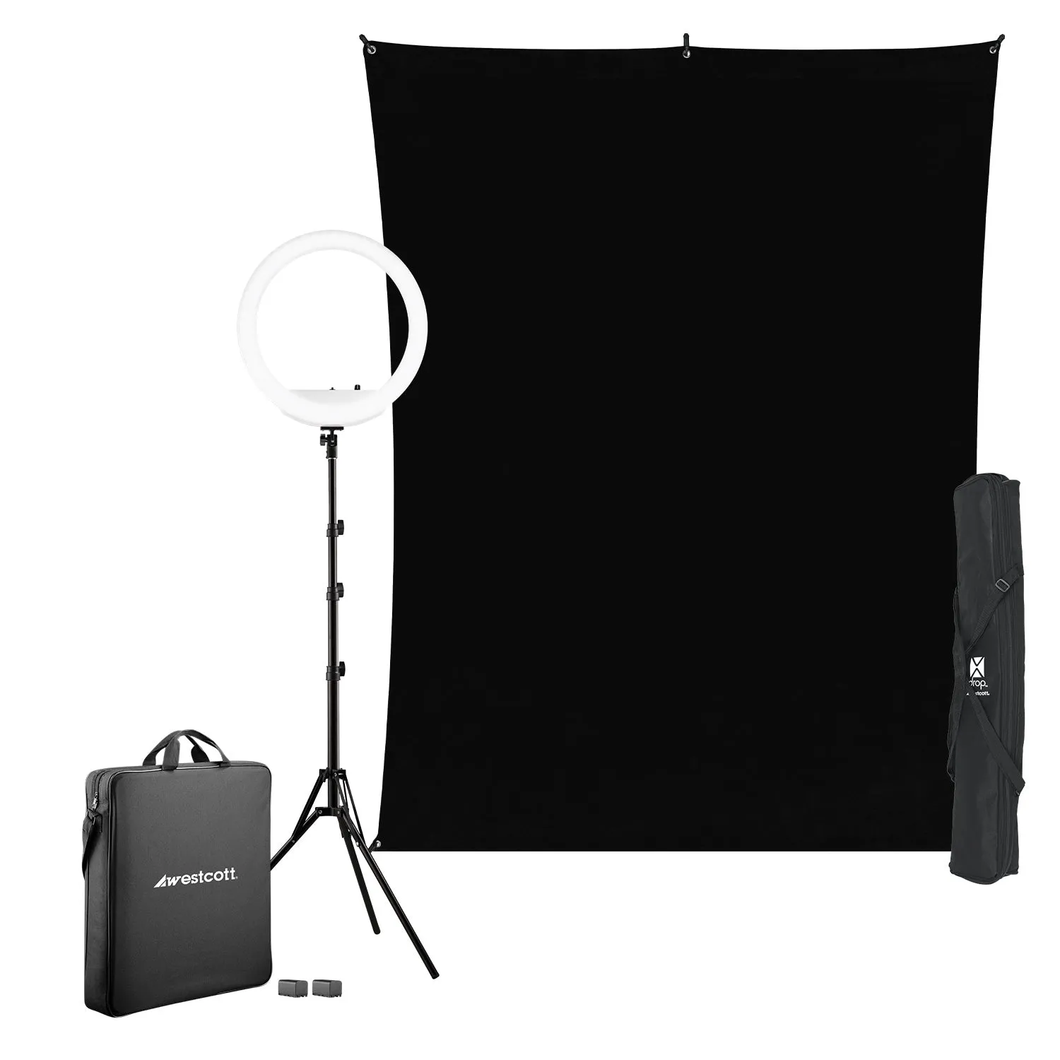 Ring Light Kit with X-Drop Backdrop & Stands