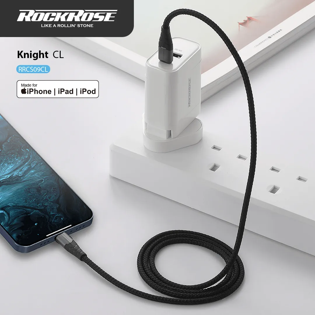 RockRose Knight USB-C to Lightning Kevlar Braided Cable (1M)