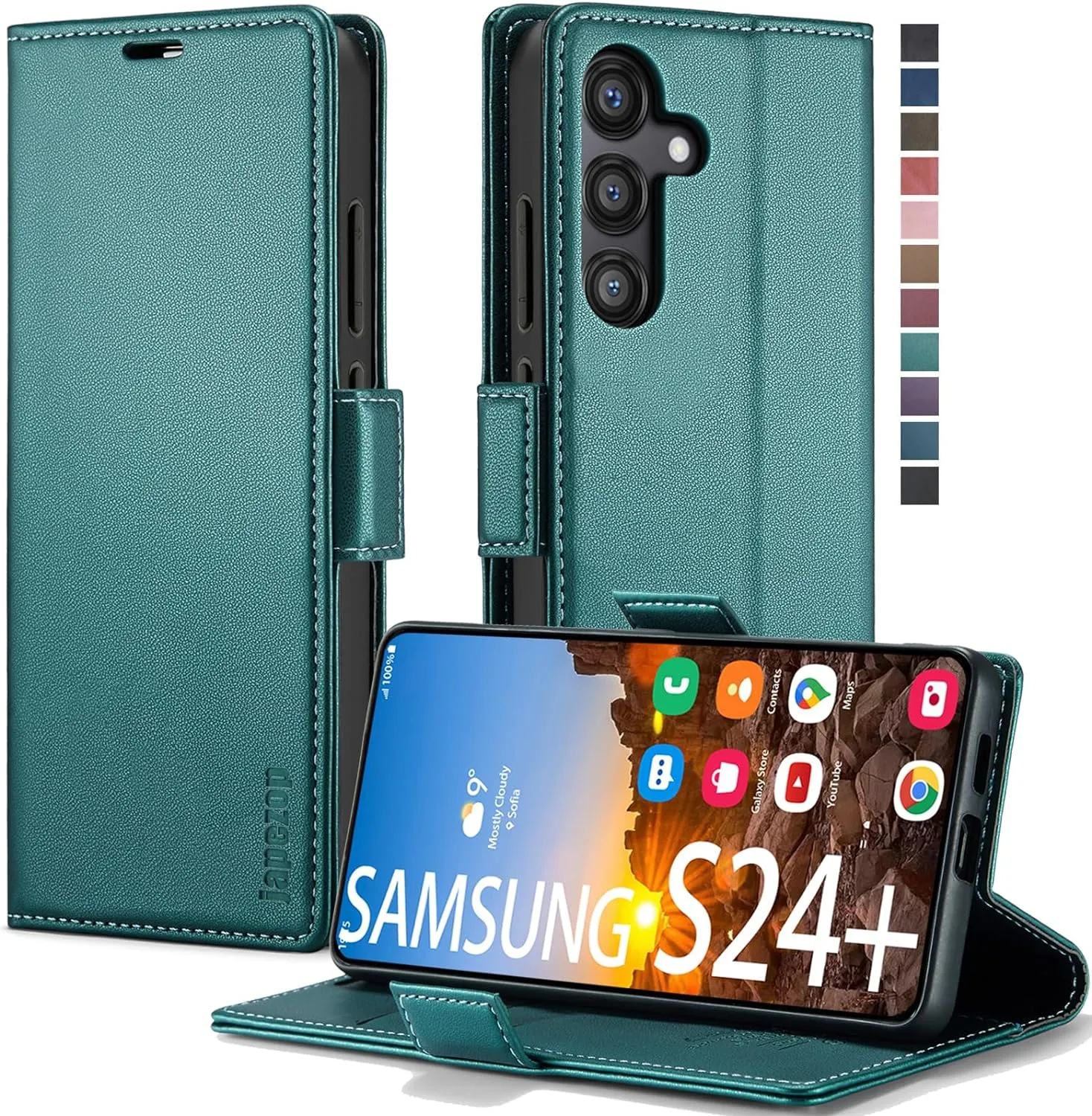 Samsung Galaxy S24  Plus Wallet Card Holder Kickstand Leather Flip Case