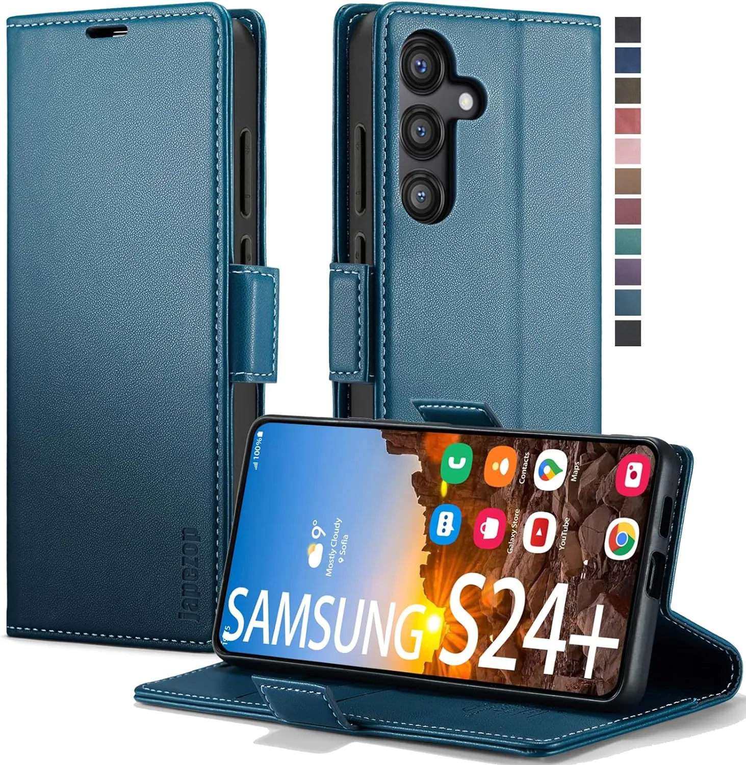 Samsung Galaxy S24  Plus Wallet Card Holder Kickstand Leather Flip Case