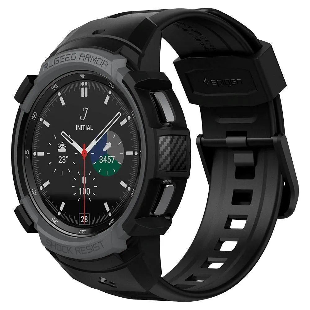 Samsung Galaxy Watch 4 Classic (46mm) SPIGEN Rugged Armor Pro Case - TPU Cover inkl. Rem - Koksgrå