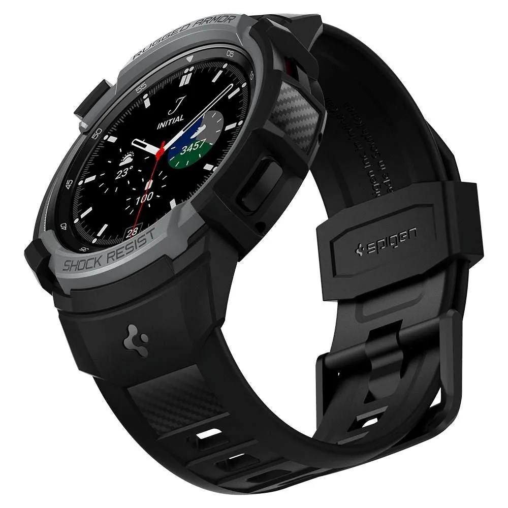 Samsung Galaxy Watch 4 Classic (46mm) SPIGEN Rugged Armor Pro Case - TPU Cover inkl. Rem - Koksgrå