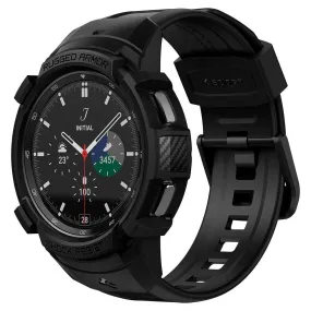 Samsung Galaxy Watch 4 Classic (46mm) SPIGEN Rugged Armor Pro Case - TPU Cover inkl. Rem - Mat Sort