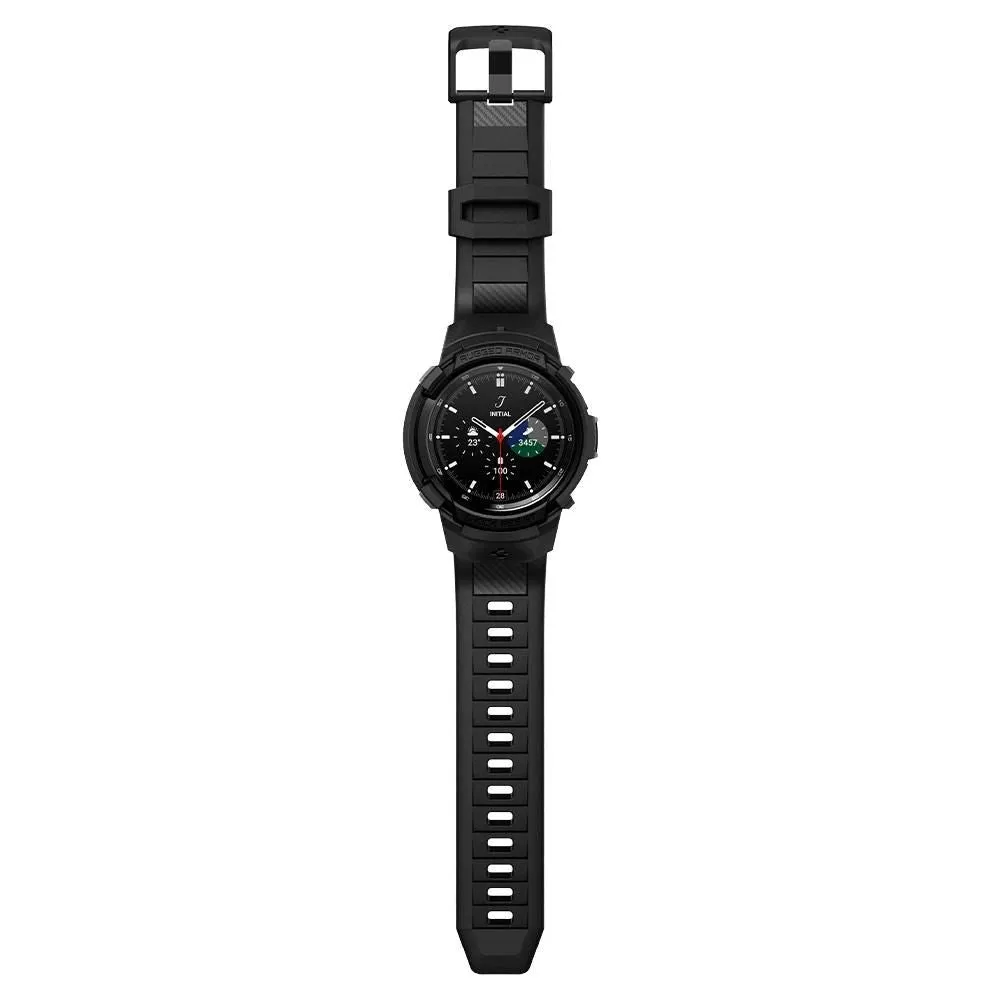 Samsung Galaxy Watch 4 Classic (46mm) SPIGEN Rugged Armor Pro Case - TPU Cover inkl. Rem - Mat Sort