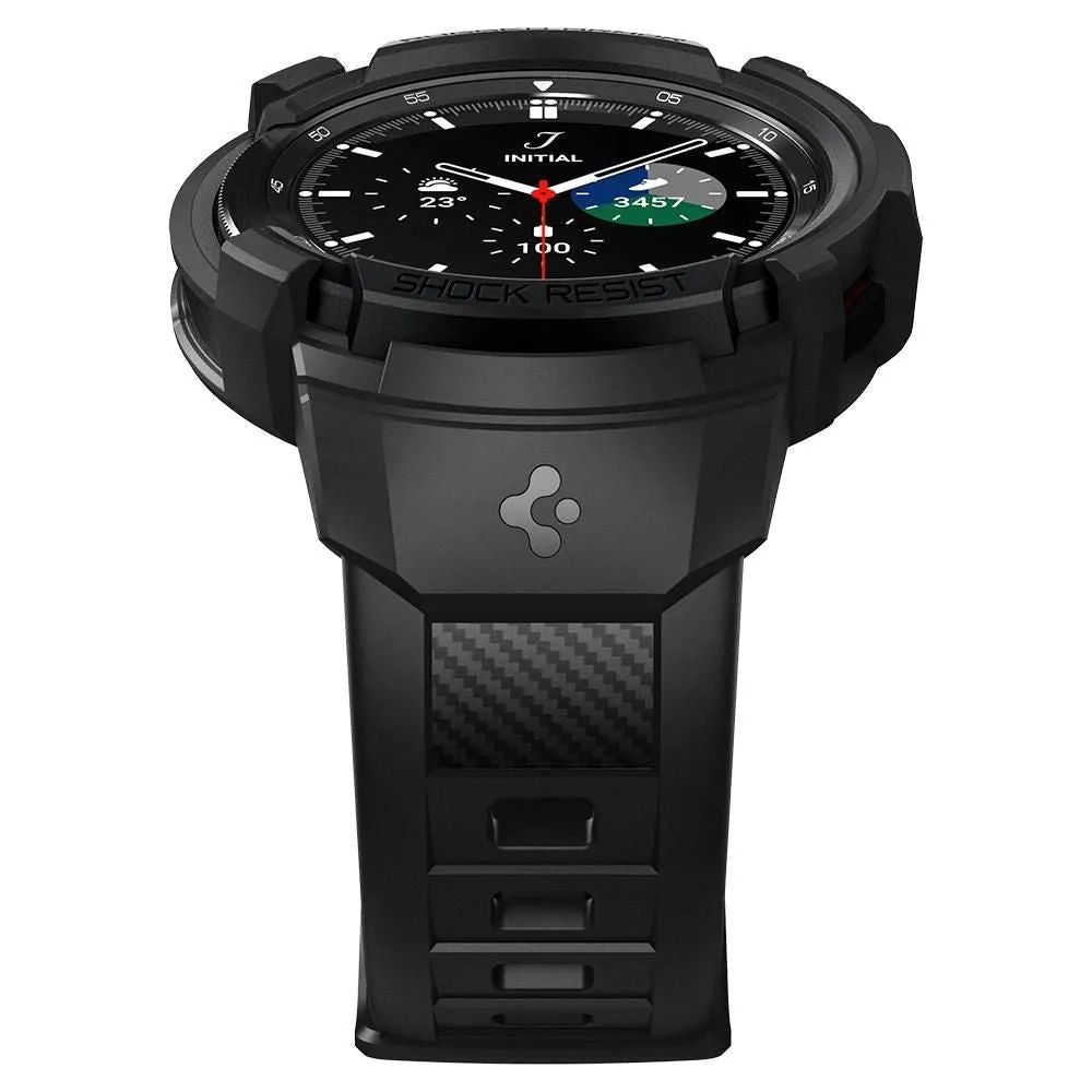 Samsung Galaxy Watch 4 Classic (46mm) SPIGEN Rugged Armor Pro Case - TPU Cover inkl. Rem - Mat Sort