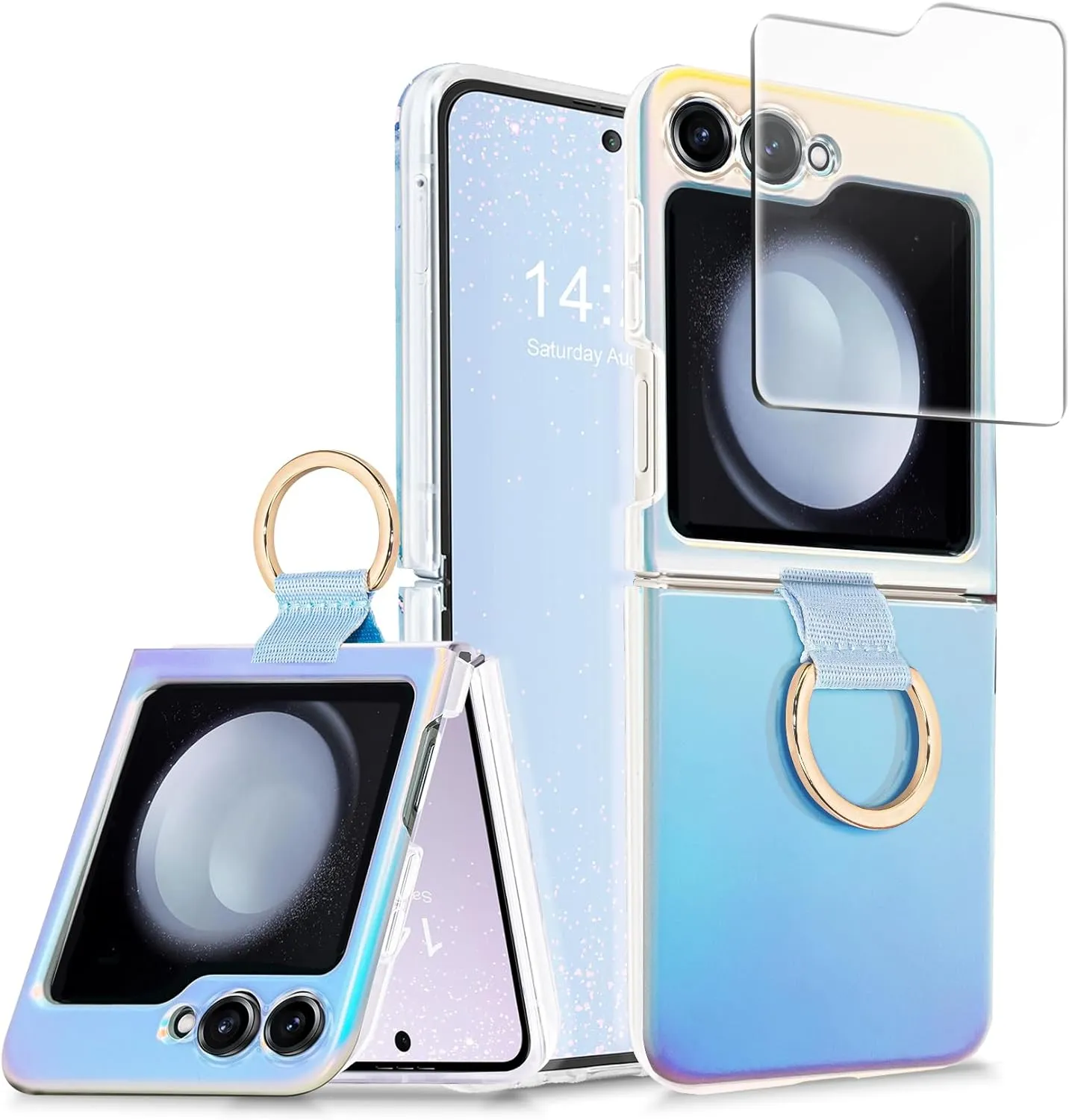 Samsung Galaxy Z Flip 5 Case Ring Wireless Charging Anti-Scratch Shockproof Case