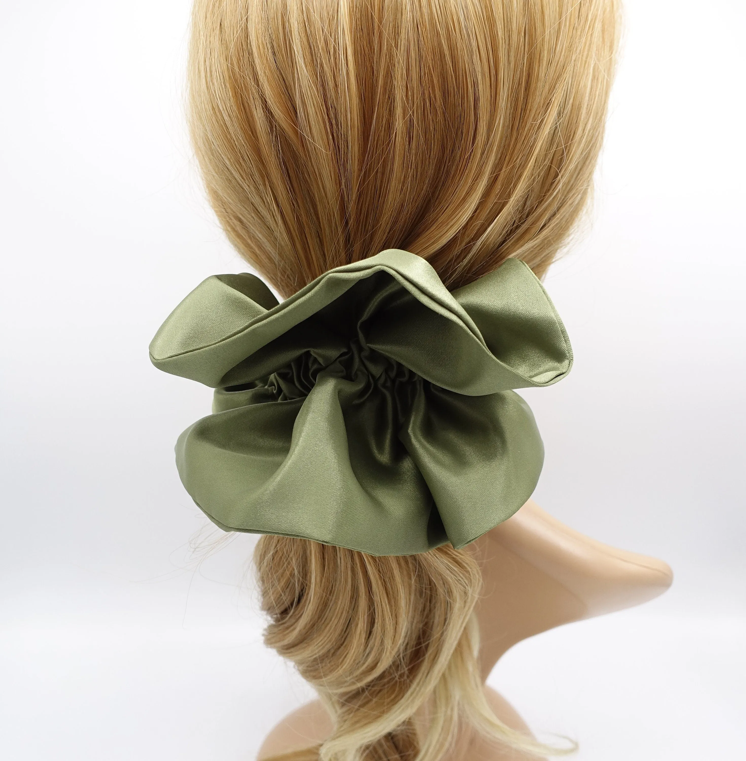 satin ruffle scrunchies, satin volume scrunchies, fashion scrunchies for women