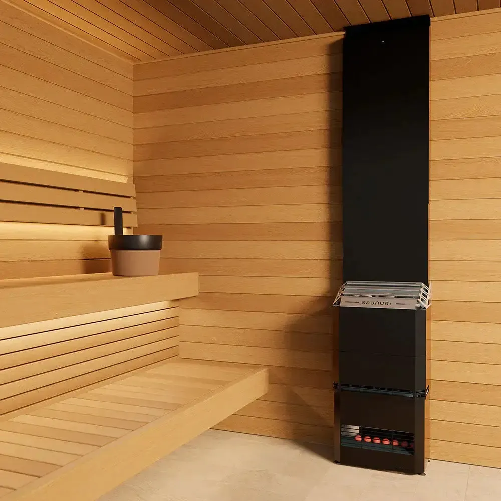 Saunum AIR 10 9.6kW Air Series WiFi Sauna Heater Package - Black