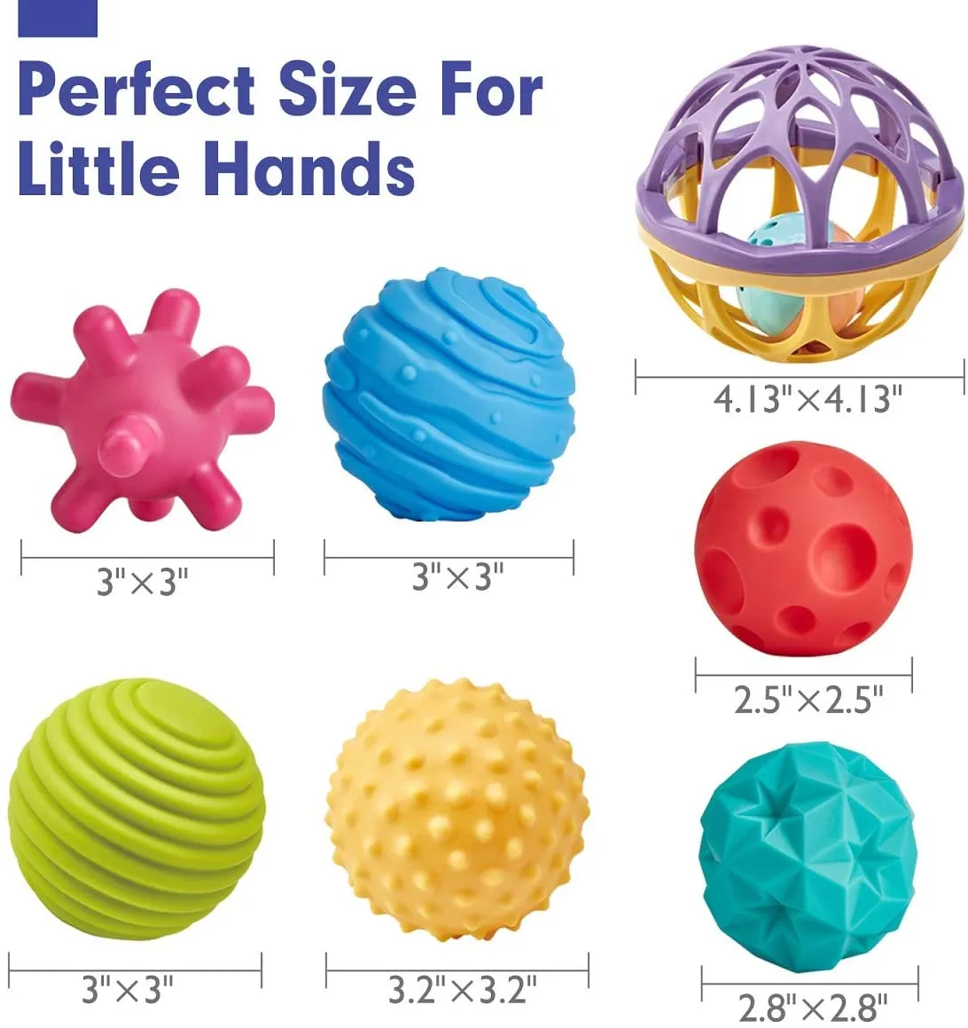 Sensory Balls Baby Toys Multicolor 7 Pcs