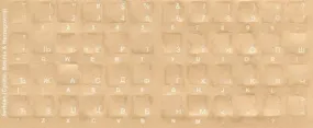 Serbian Keyboard Stickers - Labels - Overlays with White Characters for Black Computer Keyboard