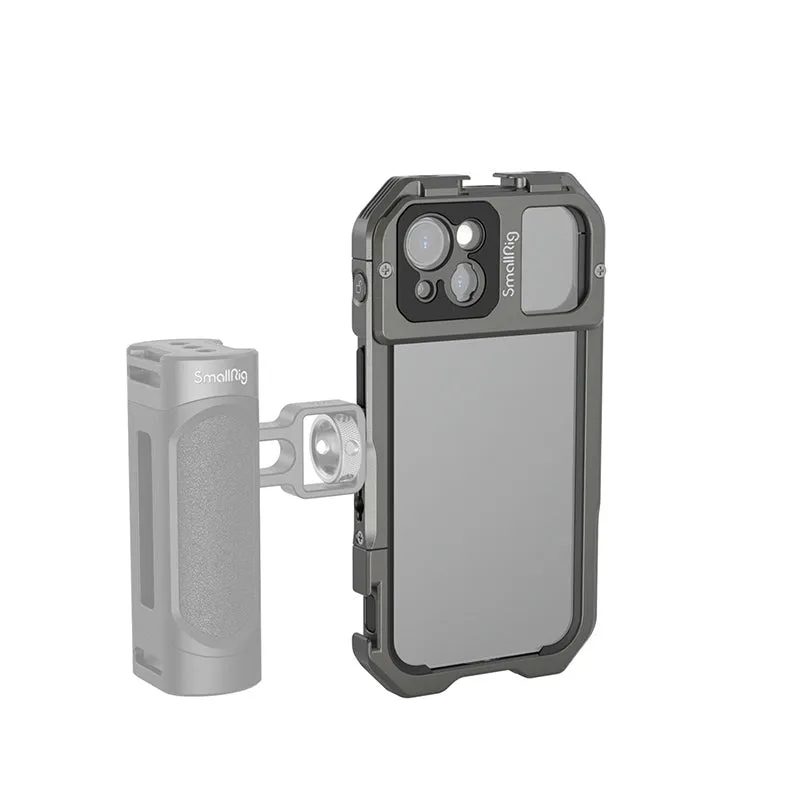 SmallRig Mobile Phone Case Video Cage Kit for iPhone 13 with 1/4"-20 Threaded Holes, Cold Shoe Mounts, M-Mount Compatible and Horizontal / Vertical Shoot Support | 3734