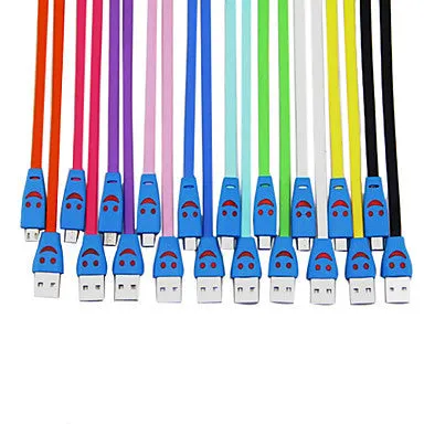 Smile Face Micro USB Cable for Samsung Mobide Phone