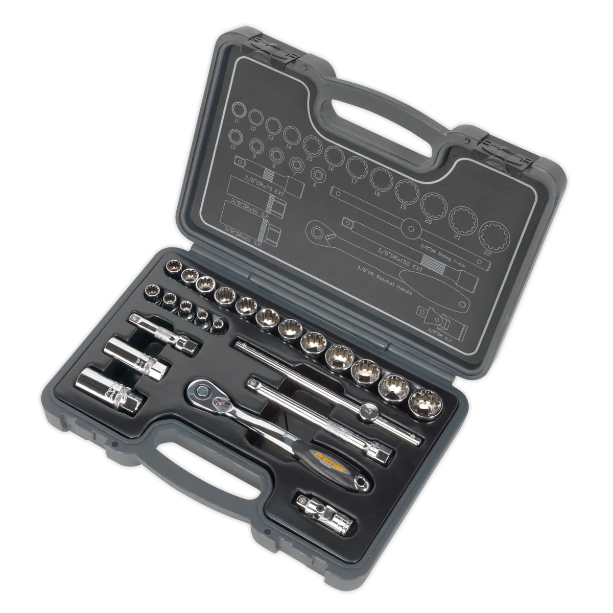 Socket Set 24pc 3/8"Sq Drive Total Drive¨