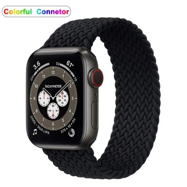 Solo Loop Nylon Fabric Strap for Apple Watch Band Braid 44mm 40mm 38mm 42mm Elastic Sports Bracelet for IWatch Series 6 SE 5 4 3