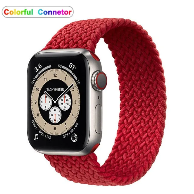 Solo Loop Nylon Fabric Strap for Apple Watch Band Braid 44mm 40mm 38mm 42mm Elastic Sports Bracelet for IWatch Series 6 SE 5 4 3