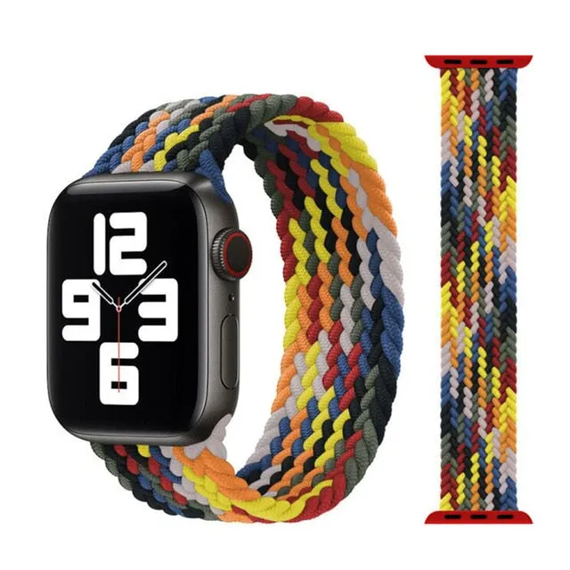 Solo Loop Nylon Fabric Strap for Apple Watch Band Braid 44mm 40mm 38mm 42mm Elastic Sports Bracelet for IWatch Series 6 SE 5 4 3