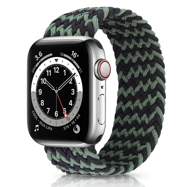 Solo Loop Nylon Fabric Strap for Apple Watch Band Braid 44mm 40mm 38mm 42mm Elastic Sports Bracelet for IWatch Series 6 SE 5 4 3