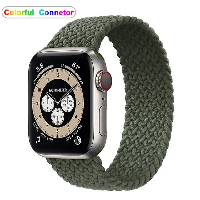 Solo Loop Nylon Fabric Strap for Apple Watch Band Braid 44mm 40mm 38mm 42mm Elastic Sports Bracelet for IWatch Series 6 SE 5 4 3