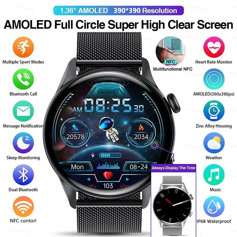 Sporty Smart Watch Men Screen Always Display The Time Bluetooth