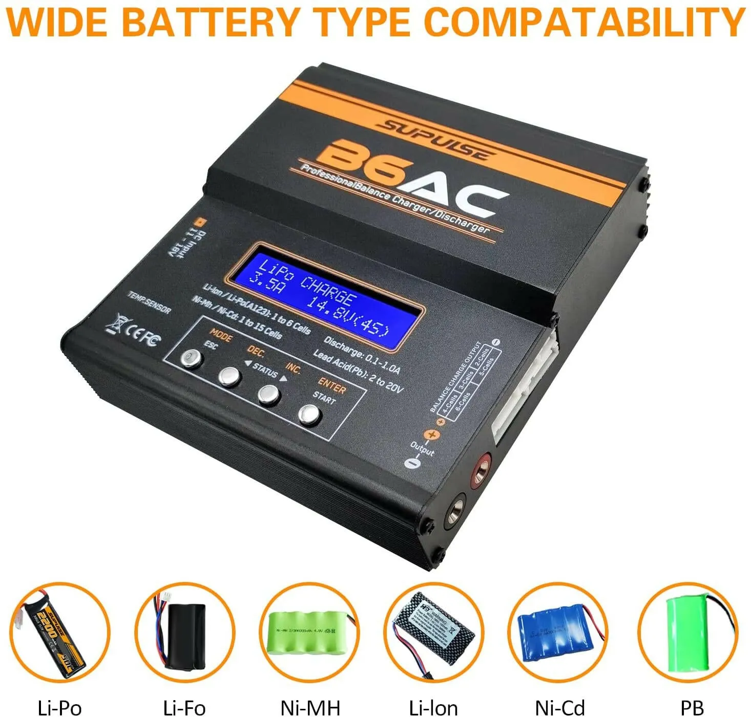 SUPULSE B6 RC Battery Balance Charger 1-6S ACDC LiPo / NiMh / NiCD Charger Discharger iMAX style